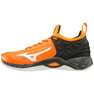 Adidasi Volei Mizuno Wave Momentum Dama - Portocalii/Negrii